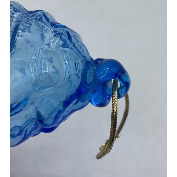 Clear Blue Glass Christmas Ornament Pine Cone Coastal Blue Beach Classic Decor - Picture 9 of 10